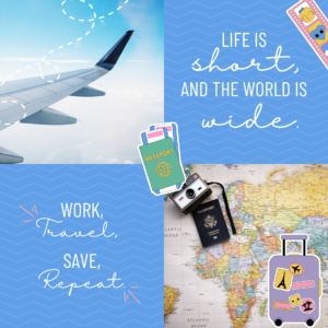 work travel save repeat image